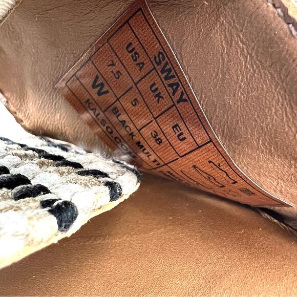 Kalso Earth Shoe “Sway”Negative Heel Cork Slide Sandal SZ 7.5US Black Tan Fabric - Picture 8 of 8